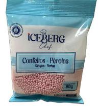 Confeito Perolado Rosa 80g Iceberg