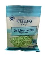 Confeito Perolado Verde 80g Iceberg