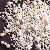 Confeito Sprinkles Branco/prata 50g Jady