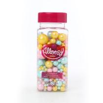 Confeito Sugar Beads Perolizado Amarelo, Azul e Rosa Para Confeitar seus Bolos e Doces 100g