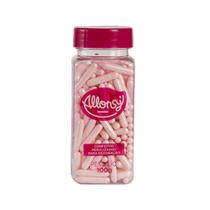 Confeito temático comestível para bolo e doce rosa 20mm 100g