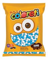 Confete De Chocolate Coloreti Azul e Branco - Pacote 500g