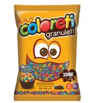 Confete de Chocolate Coloreti Granuleti Sortido - Pacote 250G