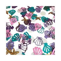 Confete De Festa Temático De Sereia 100pcs Conchas Estrelas Do Mar Pérolas Decoração DIY Para