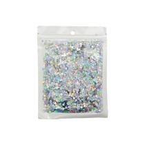Confete Hexagonal Holográfico - Prata - 15g - 1 unidade - Rizzo Confete Hexagonal Holográfico - Prata - 15g - 1 unidade - Rizzo