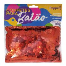 Confete Metalizado para Balão Redondo Vermelho - 100g
