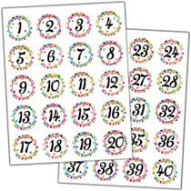 Confetti Numbers Stickers 1-40 - 120 Units (Tcr5574)