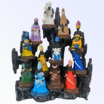 Conga Completo 30 cm cinza escuro com 12 Orixás avulsos 10 cm em resina