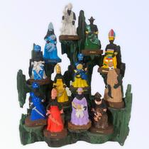 Conga Completo 30 Cm Com 12 Orixás 10 Cm Avulsos em Resina Verde