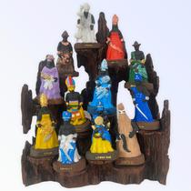 Conga completo 30AX23LX14C com 12 Orixas 10 cm marrom em resina