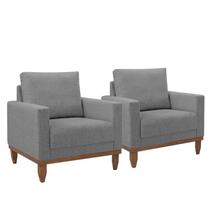 Conj. 02 Peças Poltrona Decorativa Com Almofada Sara Due Decor