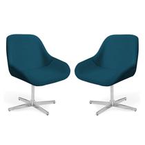 Conj 02 Poltrona Base Giratória Alumínio Lisa Pandora