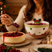 Conj. 02 Tigelas Bowls Natalinos Cerâmica Papai Noel Rena
