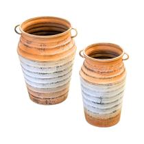 Conj 02 vasos metal boho decorativo