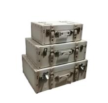 Conj 03 Baus Decorativos Branco Imitando Mala Formosa Conj 03 Baus Decorativos Branco Imitando Mala Formosa