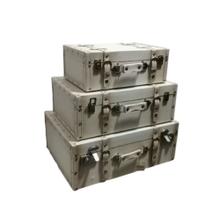 Conj 03 Baus Decorativos Branco Imitando Mala Formosa Conj 03 Baus Decorativos Branco Imitando Mala Formosa