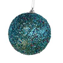 Conj 03 Bolas Natalina Azul Decorada - 10cm Conj 03 Bolas Natalina Azul Decorada - 10cm