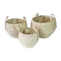 Conj. 03 Cestos de Rattan em Fibra Natural Conj. 03 Cestos de Rattan em Fibra Natural