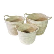 Conj. 03 Cestos em Fibra Natural Clara Rattan Conj. 03 Cestos em Fibra Natural Clara Rattan