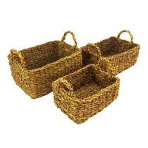 Conj 03 Cestos Menores em Rattan Retangular Conj 03 Cestos Menores em Rattan Retangular