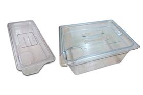 Conj 1 Cuba Gastronômica Em POLICARBONATO GN 1/2X200 mm 12 Litros + 1 Cuba Gastronômica 1/3X200 mm 7 Llitros CAMBRO Com TAMPA Com ABERTURA Para Sous V Conj 1 Cuba Gastronômica Em POLICARBONATO GN 1/2X200 mm 12 Litros + 1 Cuba Gastronômica 1/3X200 mm 7 Llitros CAMBRO Com TAMPA Com ABERTURA Para Sous V