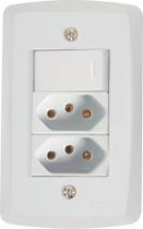 Conj 1 Interruptor 2 Tomadas 20a Lux2 Tramontina 57145086 Conj 1 Interruptor 2 Tomadas 20a Lux2 Tramontina 57145086