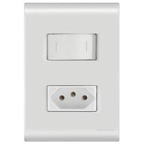 Conj. 1 Interruptor Simples + 1 Tomada 10A - Tramontina Liz Conj. 1 Interruptor Simples + 1 Tomada 10A - Tramontina Liz