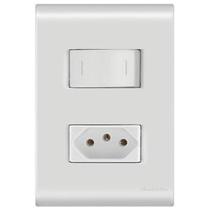 Conj. 1 Interruptor Simples + 1 Tomada 10A - Tramontina Liz Conj. 1 Interruptor Simples + 1 Tomada 10A - Tramontina Liz