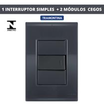 Conj 1 interruptor simples 10a liz grafite tramontina