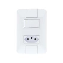 Conj. 1 Interruptor Simples 6A + 1 Tomada 2P+Tp 20A Aria