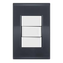 Conj 1 Interruptor Simples - Tramontina Liz Grafite / Branco