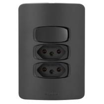 Conj. 1 Paralelo + 2 Tomadas 10A - Alumbra Gracia Black Maxx