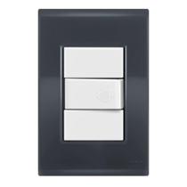 Conj 1 Pulsador Campainha - Tramontina Liz Grafite / Branco Conj 1 Pulsador Campainha - Tramontina Liz Grafite / Branco