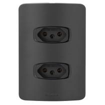 Conj. 1 Tomada 10A + 1 Tomada 20A Alumbra Gracia Black Maxx