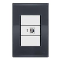 Conj 1 Tomada Rede Rj45 - Tramontina Liz Grafite / Branco
