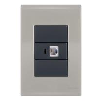 Conj 1 Tomada Telefone Rj11 - Tramontina Liz Fendi / Grafite