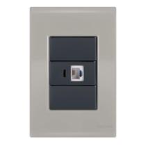 Conj 1 Tomada Telefone Rj11 - Tramontina Liz Fendi / Grafite