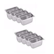 CONJ 10 CUBAS Gastronômicas Em INOX GN 1/4x100 mm 2,7 Litros Sem TAMPA ZAHAV