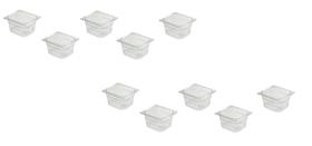 CONJ 10 CUBAS Gastronômicas Em POLICARBONATO GN 1/6X100 mm 1,5 Litros Sem TAMPAS CAMBRO CONJ 10 CUBAS Gastronômicas Em POLICARBONATO GN 1/6X100 mm 1,5 Litros Sem TAMPAS CAMBRO
