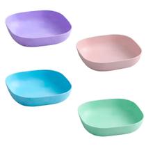 Conj 10 Pratos Sobremesa Pequenos Refeições Reutilizáveis