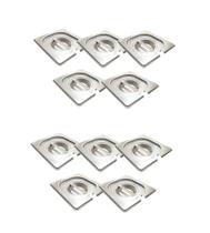 CONJ 10 TAMPAS 1/6 Em INOX Com ABERTURA Para Colher Para CUBAS Em INOX 1/6 ZAHAV