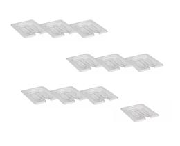 CONJ 10 TAMPAS 1/6 Em POLICARBONATO Com Ranhura e Abertura Para Colher Para Cubas Gastro Em POLI 1/6 CAMBRO