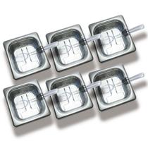 CONJ 12 CUBAS Gastronômicas Em INOX GN 1/6x65 mm 900 ml COM TAMPA POLI Com Abertura Para Colher + 12 Colheres 21 cm