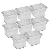 CONJ 12 CUBAS Gastronômicas Em POLICARBONATO GN 1/6X100 mm 1,5 Litros Sem TAMPA SB