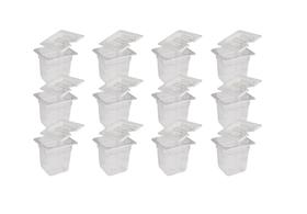 CONJ 12 CUBAS Gastronômicas Em POLICARBONATO GN 1/6X150 mm 2,2 Litros + 12 TAMPAS 1/6 Em POLI Com ABERTURA Para COLHER CAMBRO