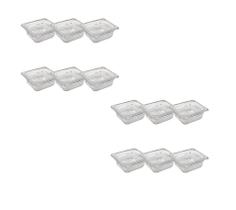 CONJ 12 CUBAS Gastronômicas Em POLICARBONATO GN 1/6X65 mm 900 ml Sem TAMPA SB