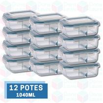 Conj 12 Pote Hermético c/ Divisória 1040ML p/ Airfryer Forno