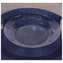 Conj. 12 Pratos Fundos 22cm - Refeição Vidro Transparente