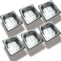 CONJ 16 CUBAS Em INOX 1/6x65 Mm 900/1000 ml + 16 TAMPAS Em POLICARBONATO Com Abertura ZAHAV CAMBRO