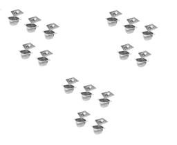 CONJ 16 CUBAS Gastronômicas Em INOX GN 1/6x100 mm 1,5 Litros + 16 TAMPAS 1/6 Em INOX Sem ABERTURA ZAHAV